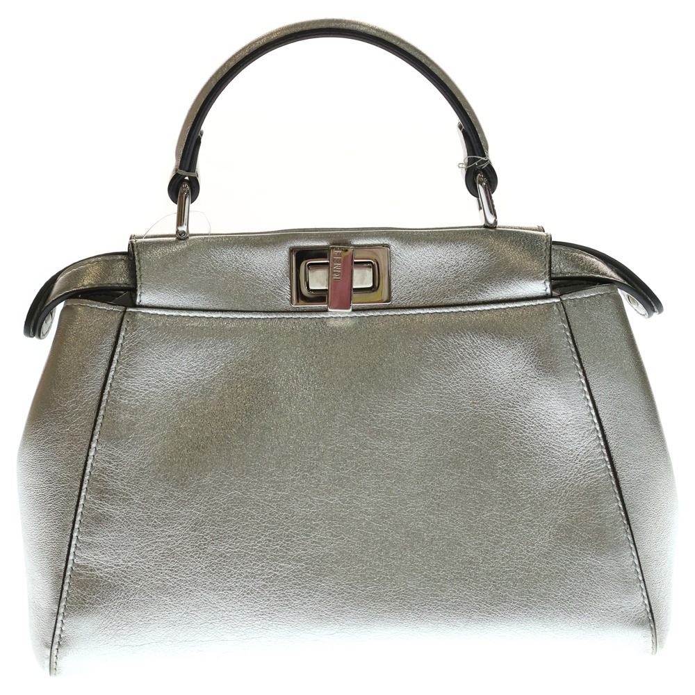 Fendi Peekaboo Hand Shoulder Bag Silver